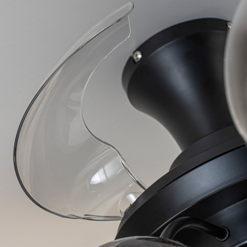 Ventilateur de plafond 12 lumières avec télécommande, Noir/gris