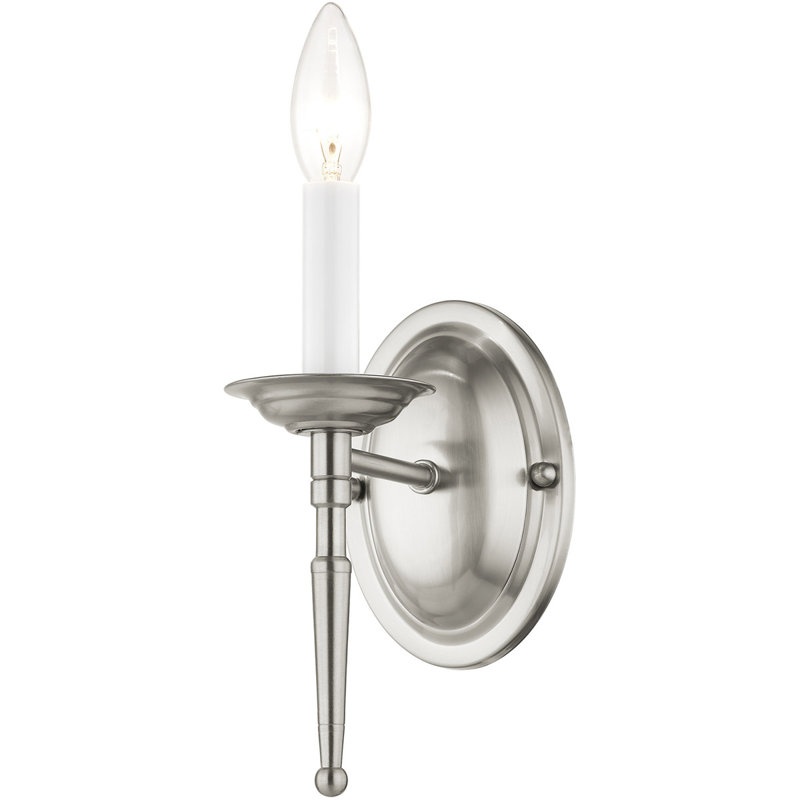 Applique murale moderne 4,25 po | Base en acier | Luminaire 1 lumière, Nickel brossé