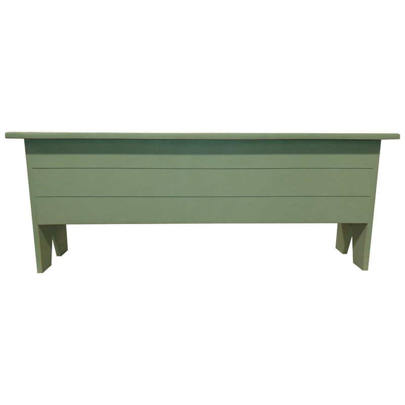 Banc de rangement en bois massif Kalki, Sauge, H 18,5 po x l 48 po x P 14,5 po