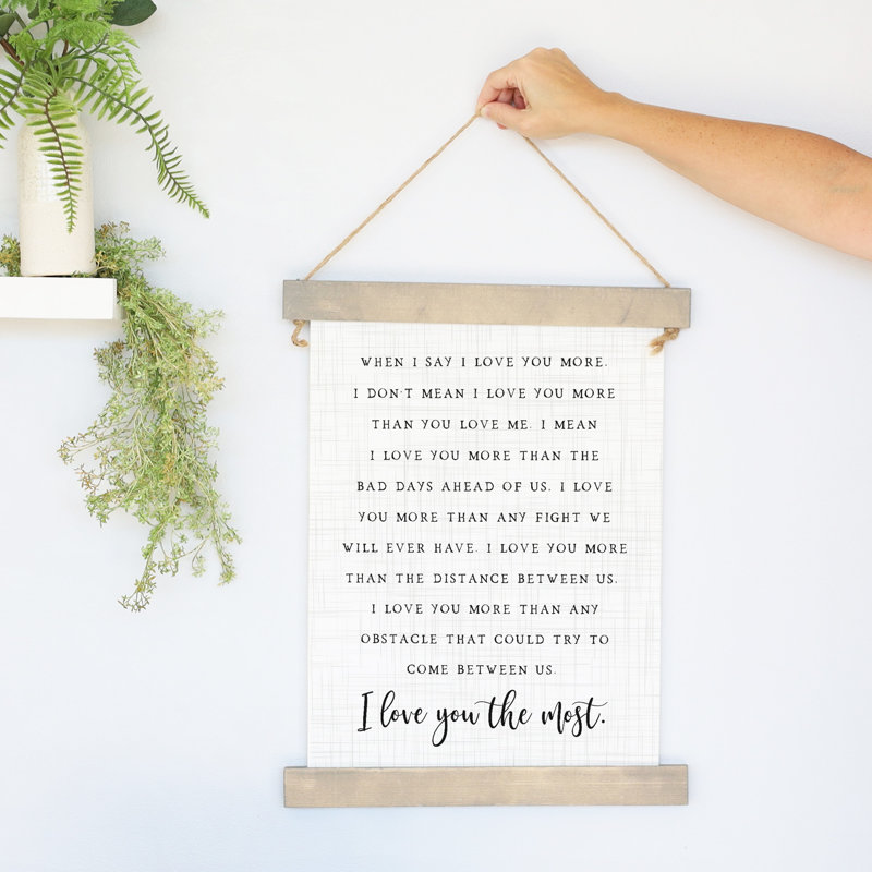 Love You The Most, 15.5" H x 28" W x 0.75" D