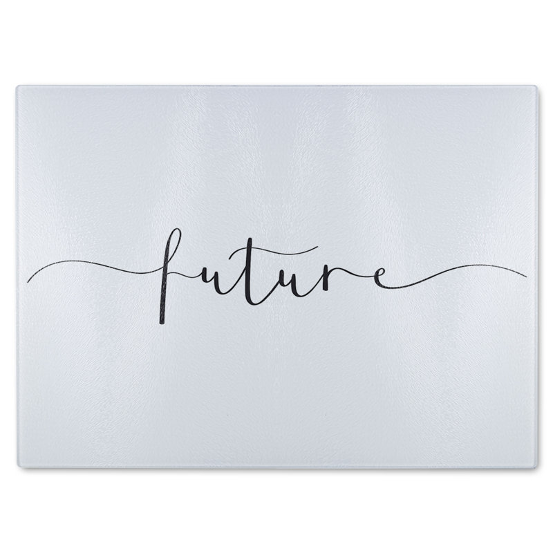Text Future Designer Glass Chopping Board, 40cm L x 28cm W