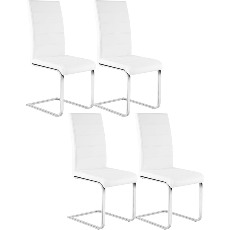48.5cm H Upholstered Cantilever Chair, White