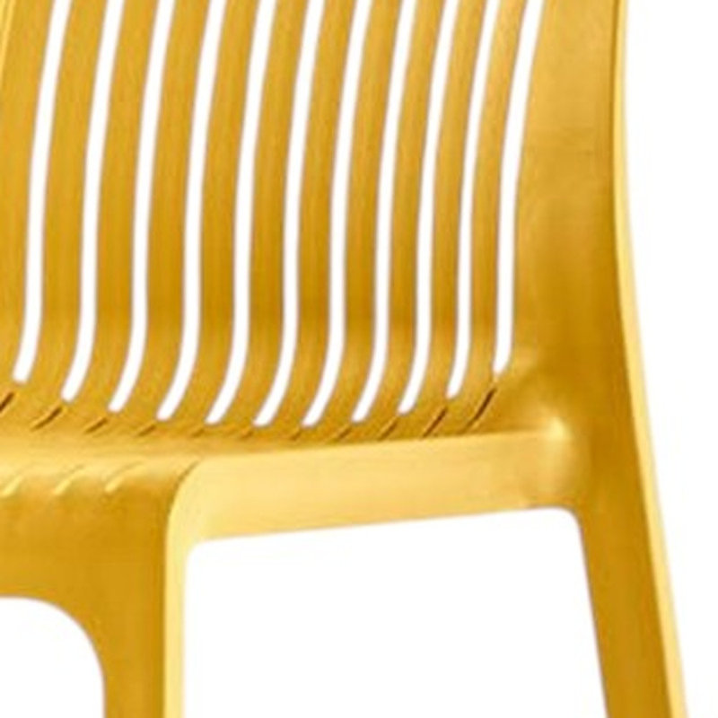 Ensemble de deux chaises de bar extérieures en plastique robustes jaunes de 30 po