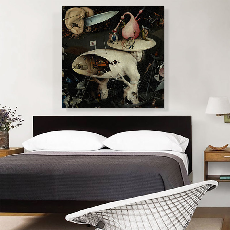 " The Garden Of Earthly Delights Detail Of Hell " by Hieronymus Bosch Painting Print, 36" H x 36" W x 1.5" D