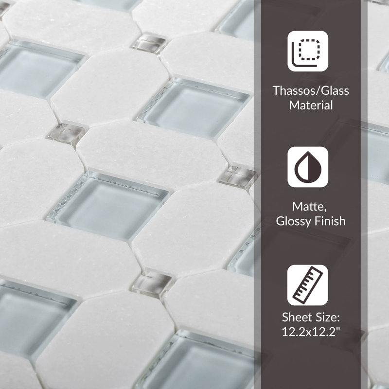 12" x 12" Marble Look Subway Wall & Floor Tile