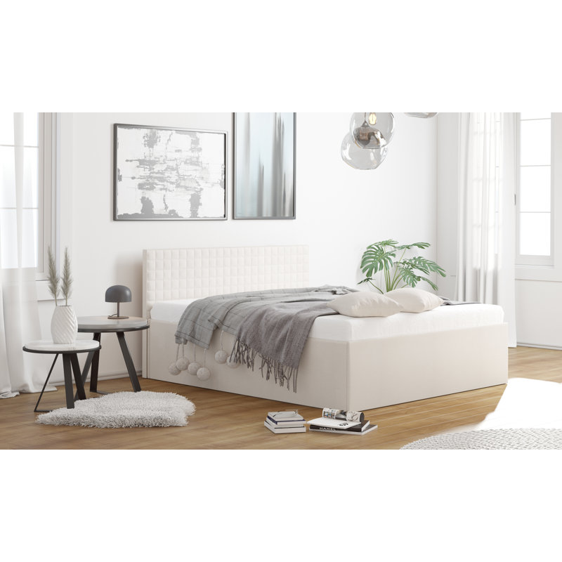 Bett Elsef 45 hoch, Beige, 140 x 200cm
