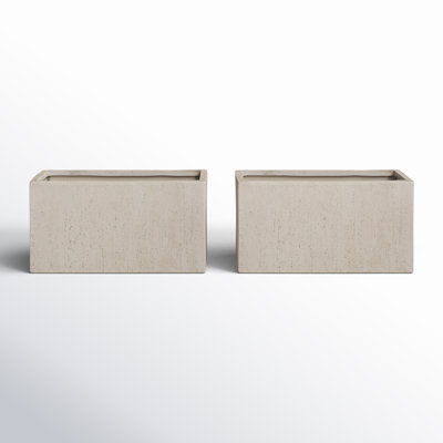 Shiner 2-Piece Lightweight Concrete Planter Box Set