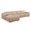 Canapé modulaire en L en cuir véritable 4 pièces beige avec 3 fauteuils inclinables électriques et appuis-tête réglables-130816886-130816889