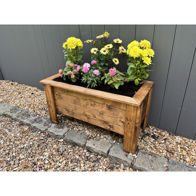 Gennoviva Handmade Wood Planter Box, 16.5cm H x 32.5cm W x 32.5cm D