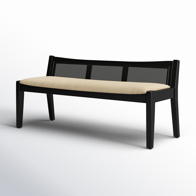 Banc rembourré Donner Cane, Noir / Beige