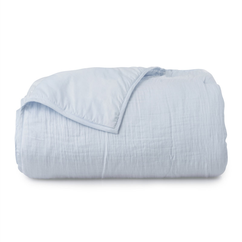 Couverture en coton Alle, Grand, Bleu poudré
