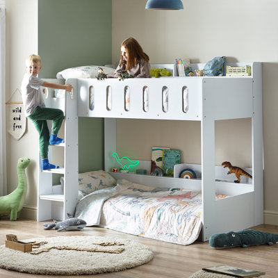 Wifrith Single (3') Bunk Bed Bed Frame with Storage Included with Built-in Ladder Included