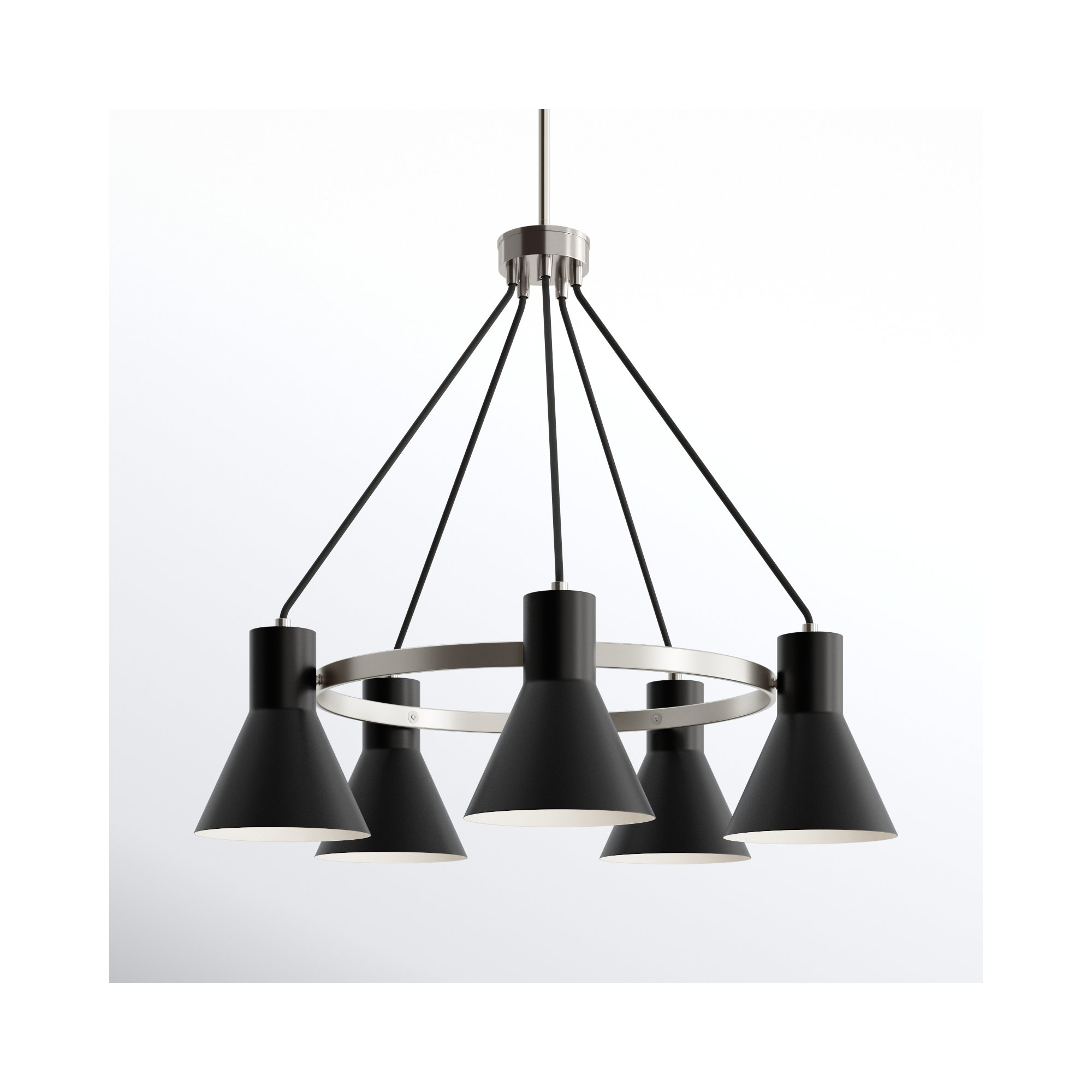 Byers 5 - Light Wagon Wheel Chandelier, Brushed Nickel, No