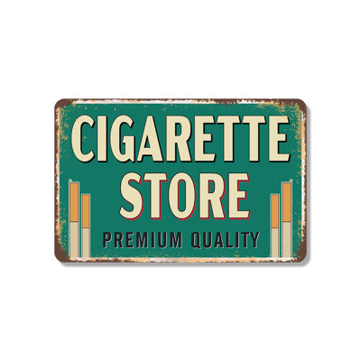 Cigarette Store 10 Inch x 14 Inch Plastic Sign