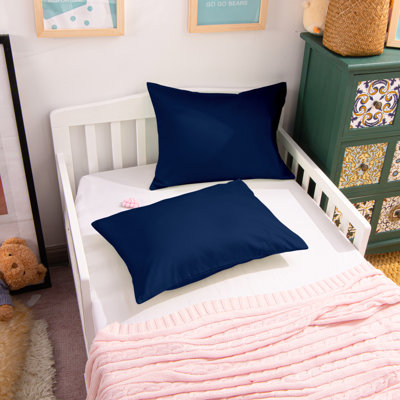 Taies d'oreiller pour tout-petits en coton de qualité égyptienne, taies d'oreiller de voyage en satin de coton à densité de tissage 500 fils, 13 x 18 pouces - NTBAY
