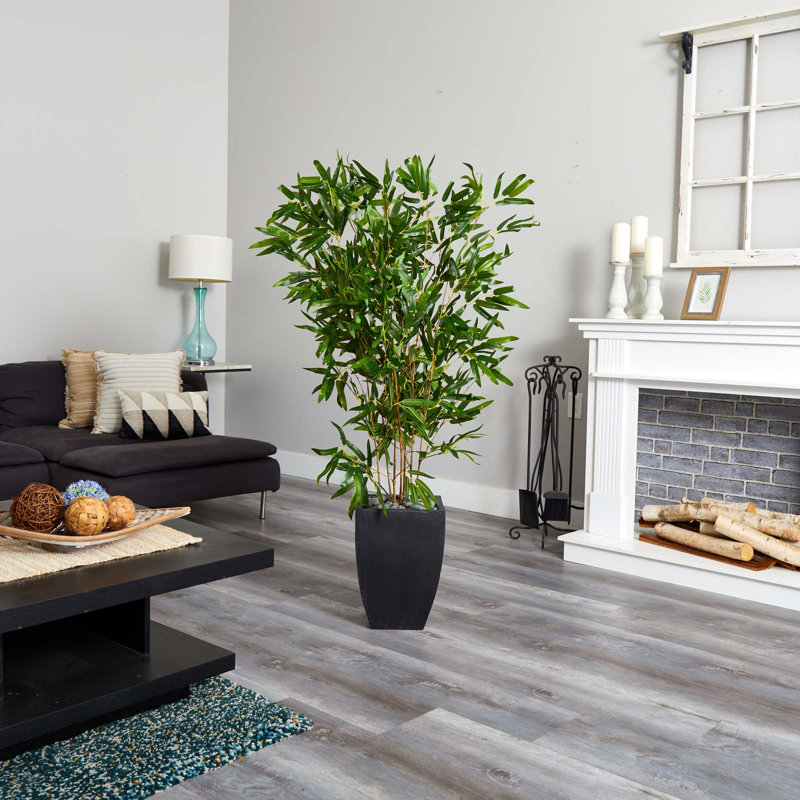 5ft. Bamboo Artificial Tree in Black Planter (Real Touch) UV Resistant (Indoor/Outdoor)
