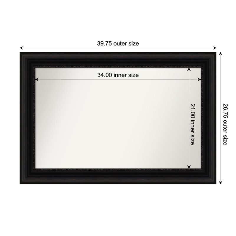 Miroir mural Senaiya, Rectangle, 26,75 po x 39,75 po