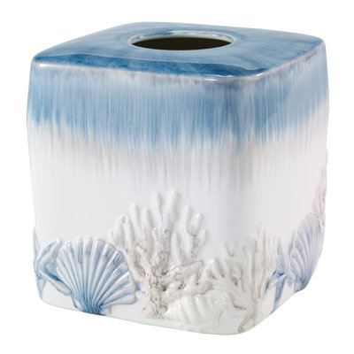 Tissue Box Cover, Ceramic Home Accessories, Beach Inspired Bathroom Accessories