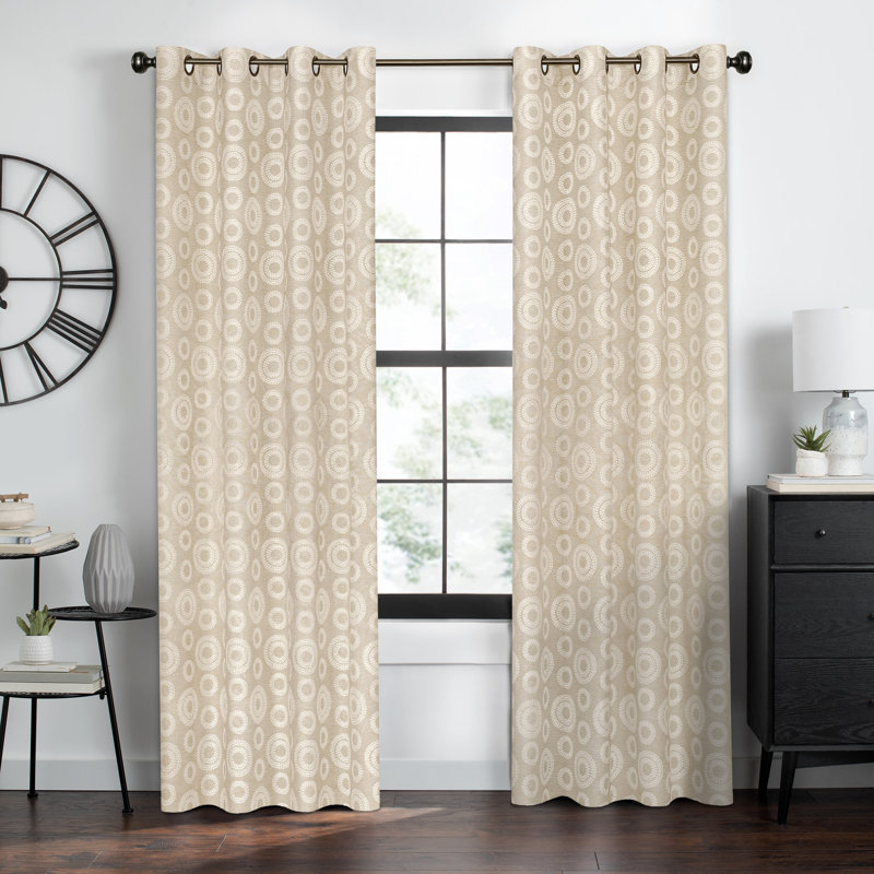Semi Sheer Curtain Single Panel, Linen, 52" W x 84" L