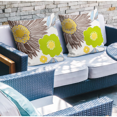 Housse et insert de coussin décoratif intérieur / extérieur en mélange de polyester