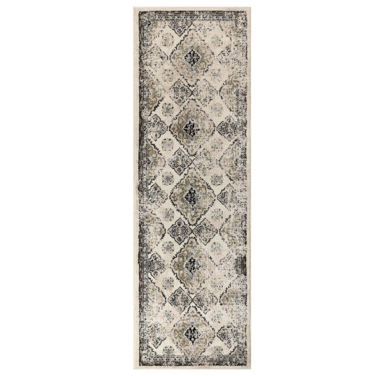 Madruga Mayfair Distressed Moroccan Diamond Medallion Area Rug