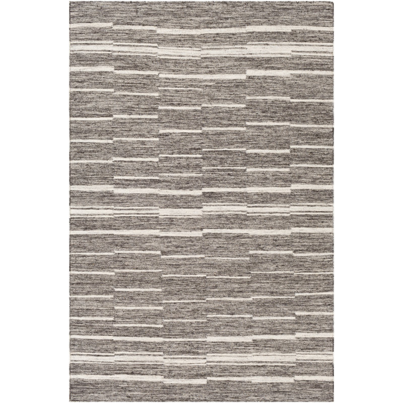 Tamaris Wool Striped Area Rug in Cream, Rectangle 5' x 7'6"