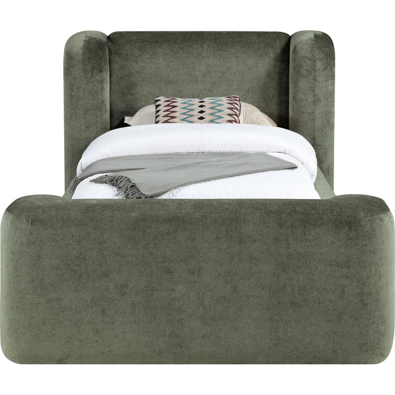 Lit en tissu Modena Jadeth Chenille, Green Chenille Fabric, Simple
