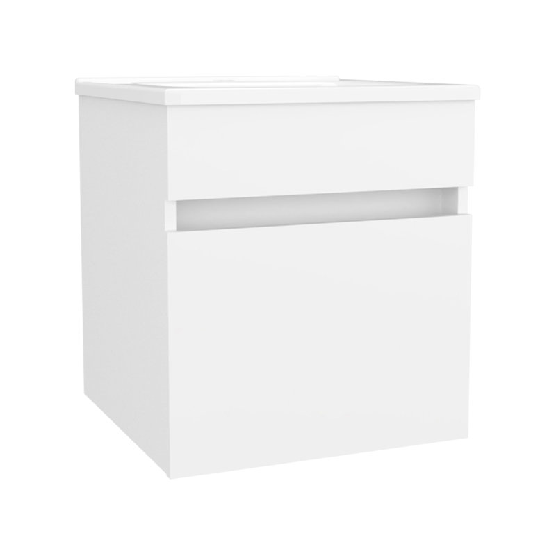 Meuble-lavabo flottant pour salle de bain avec finition, lavabo mural intégré, porte simple, H 12 po x l 23 po x P 23 po, finition moderne à fonctionnalité unique