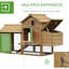 Petite cage à poulets en bois pour l'extérieur - poulailler de 59 po avec nichoir, plateau amovible, portes en bois sécurisées, 2 portes, plateau avec oiseaux froids