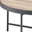 Industrial-style Coffee Table, Grey And Black, Metal Trimmed Surface Round Wooden Top Table With Trim, Black Industrial Style