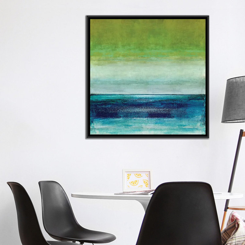 « musing », reproduction d’art sur toile tendue, H 37 po x l 37 po x P 1,5 po, Toile avec cadre noir, Pas de tapis