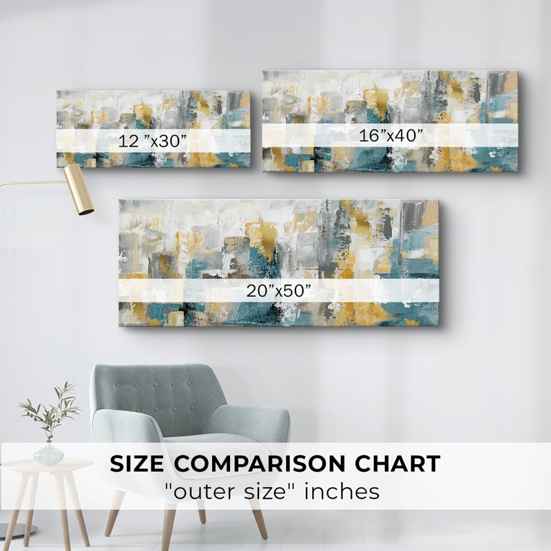 City Views I - Toile tendue avec châssis - Prêt à accrocher, H 12 po x l 30 po
