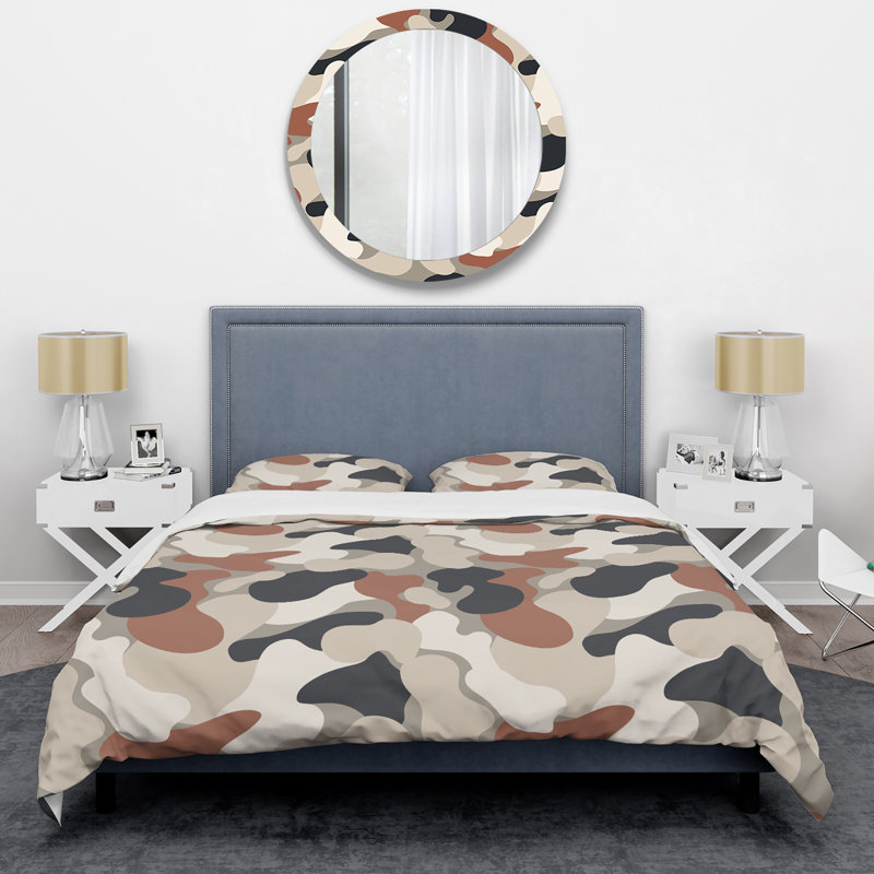 Camouflage blanc tendance - ensemble de housse de couette abstrait - microfibre de polyester