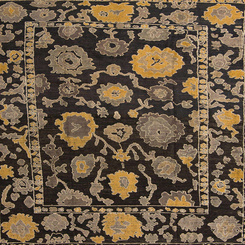 Tapis abstrait à motif abstrait moderne 5121, Carré 7 pi