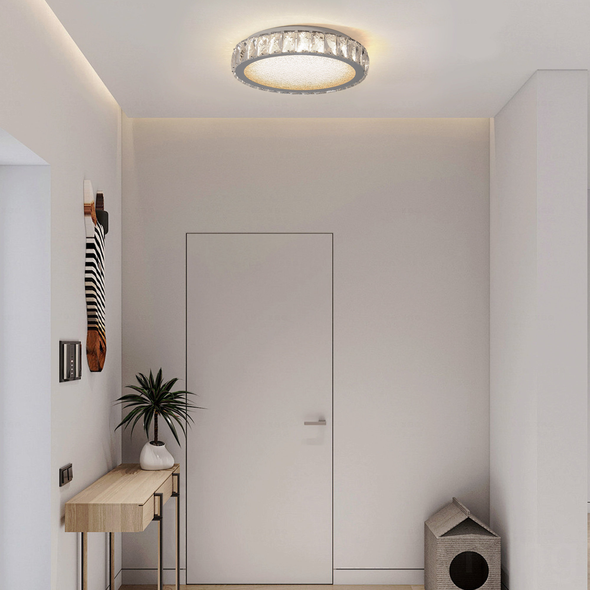 Latitude Run® Ceiling Light Fixture - Crystal Led, 13.8-Inch Flush ...