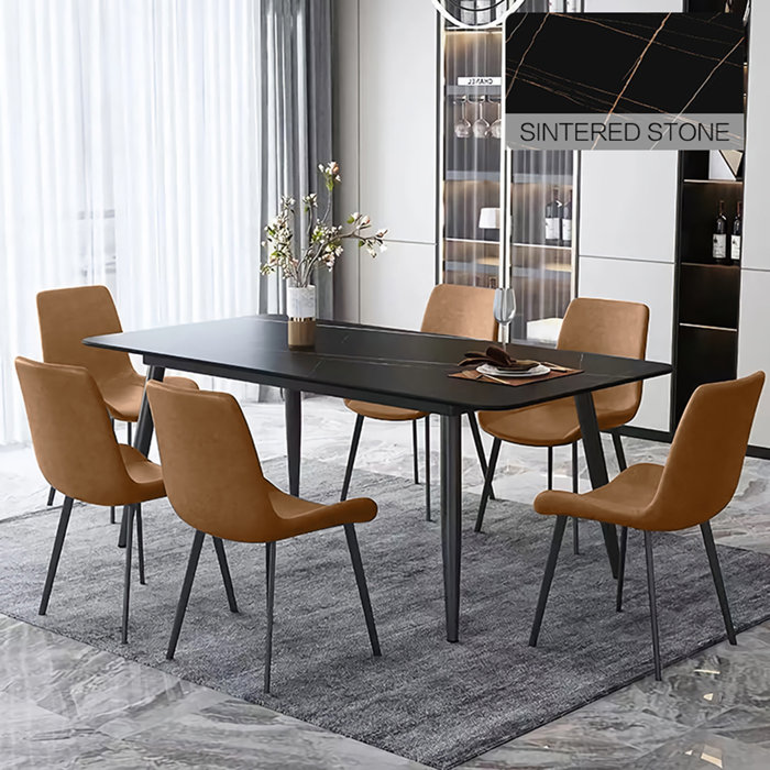 Corrigan Studio® Dining Table, Modern Kitchen Table Set Top With Slate ...