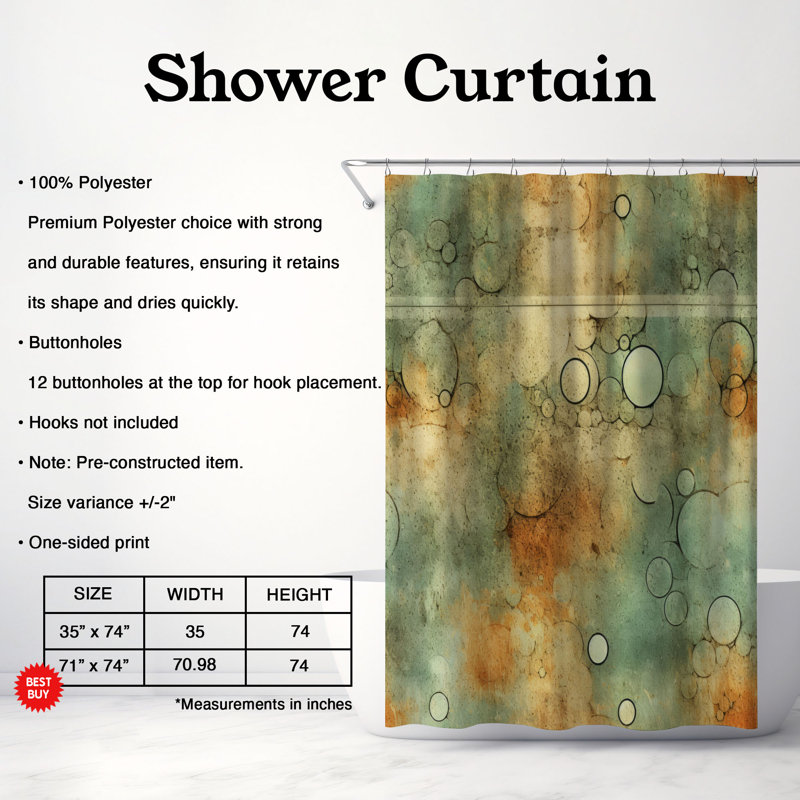 Rideau de douche Colorful Premium Distress, L 71 po x L 74 po