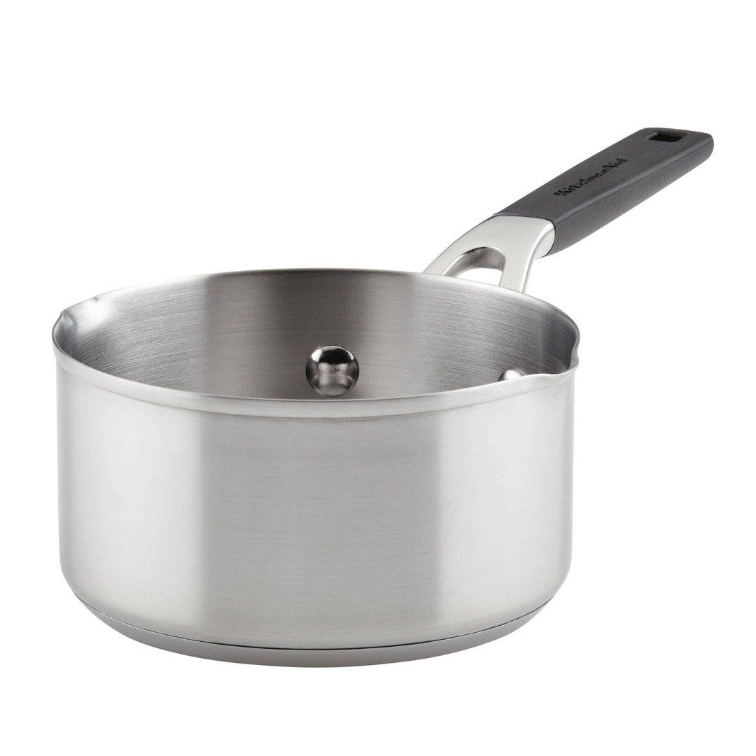 KitchenAid Stainless Steel Induction Sauce Pan with Pour Spouts, 1 Quart KitchenAid®