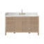 Lala 60" Single Bathroom Vanity with Grain White Engineered Stone Countertop without Mirror-1702707000