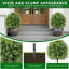 2-Pack UV-Resistant Artificial Fern Topiary Ball Trees – Realistic Maintenance-Free Faux Greenery, Indoor/Outdoor Patio & Garden Decoration