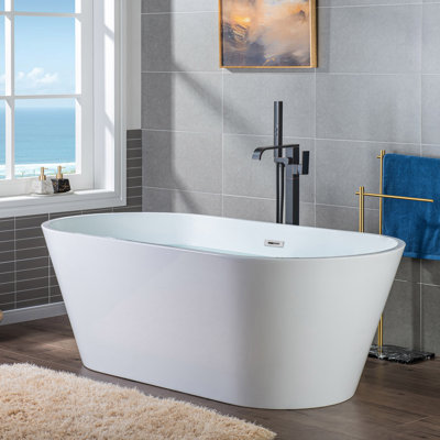 Robinet de baignoire monocommande à fixation au sol avec douche à main