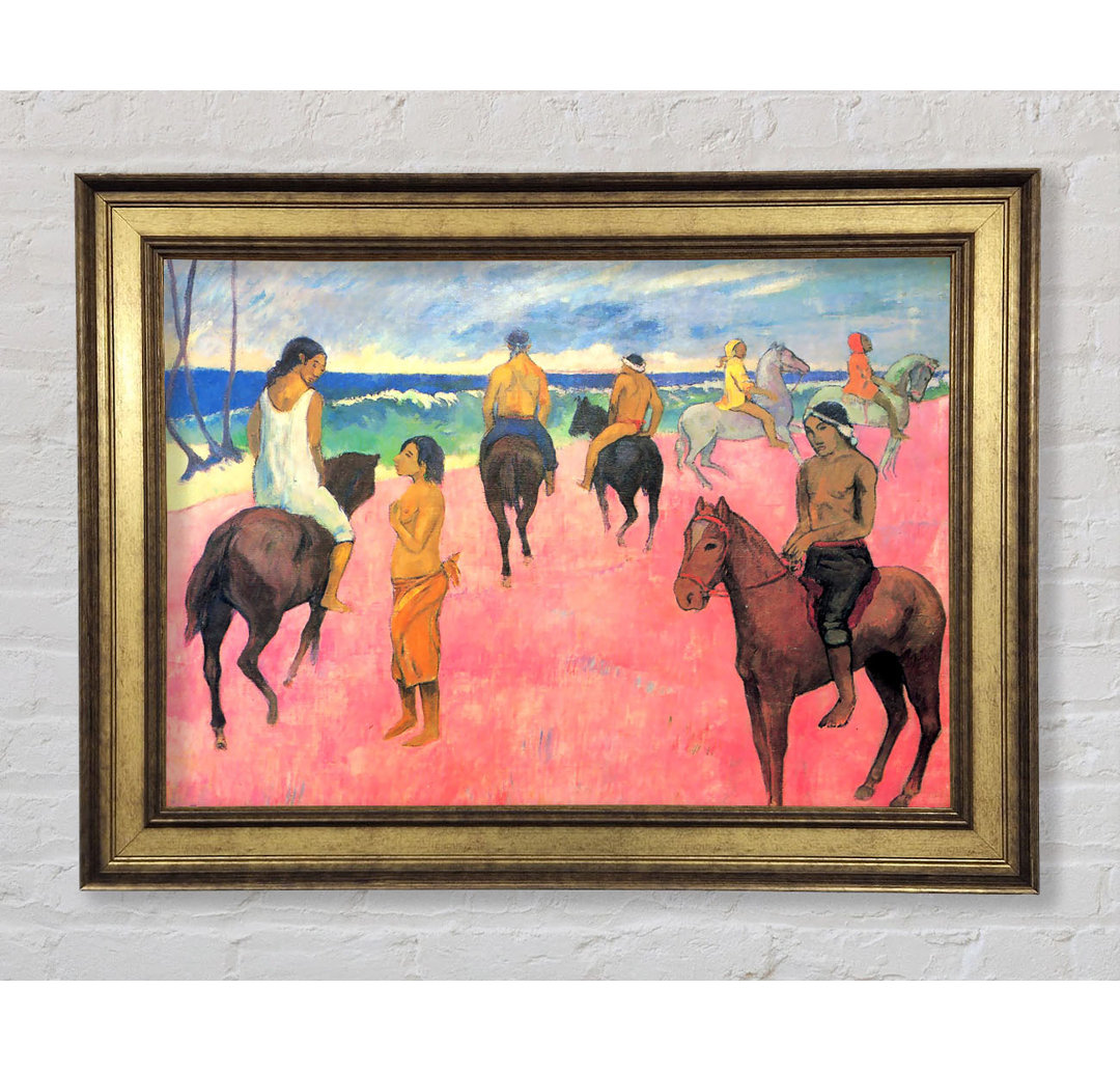 Gauguin Riding On The Beach - Einzelne Bilderrahmen Kunstdrucke