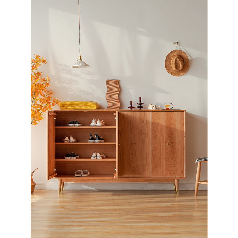 Armoire de rangement simple pour chaussures à quatre portes, H 39,37 po x l 62,99 po x P 14,17 po