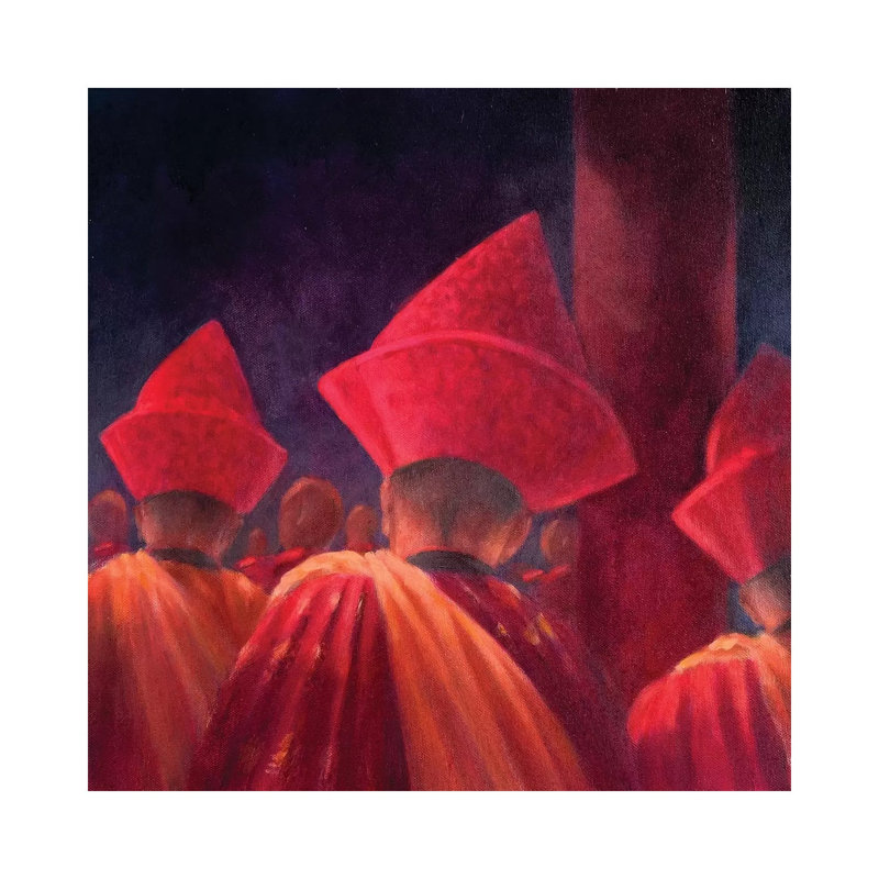 Buddhist Monks by Lincoln Seligman - Wrapped Canvas Print, 30.48 cm H x 30.48 cm W