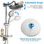 Wall Mount Shower System, 10" Rainfall Shower Head With Slider Bar Handheld Spray And Soap Dish-110602288