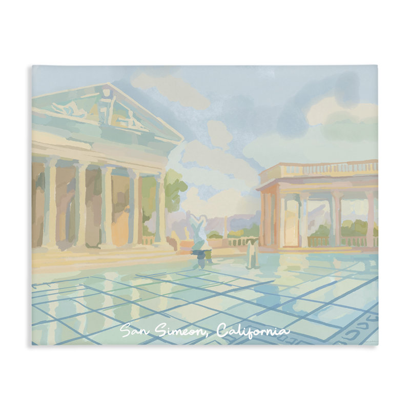 Toile San Simeon en Californie, conception par Amelia Noyes, H 16 po x l 20 po