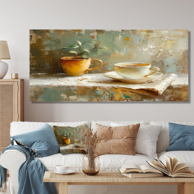 White Beige Cozy Cup Of Coffee I - Coffee Wall Art