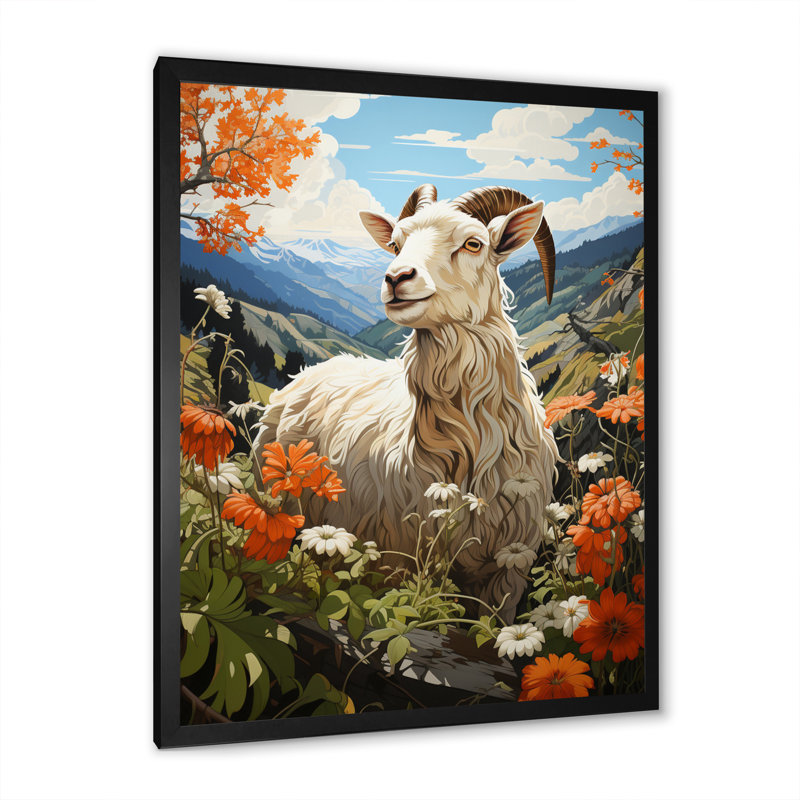 Urick Goat Mountain Guardian Pastoral I sur impression sur toile, H 32 po x l 16 po x P 1 po, Cadre photo noir