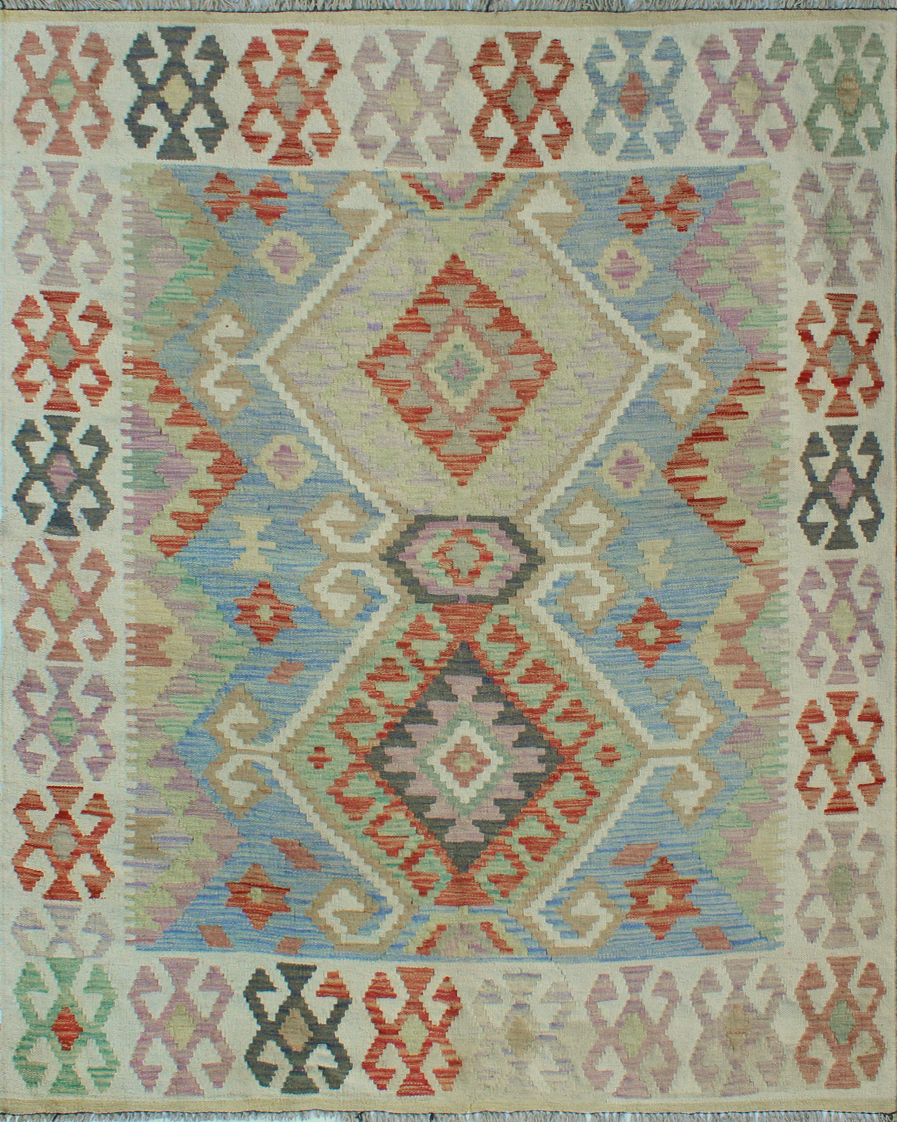 Isabelline Sun Faded Flatweave Alaska Blue Rug | Wayfair
