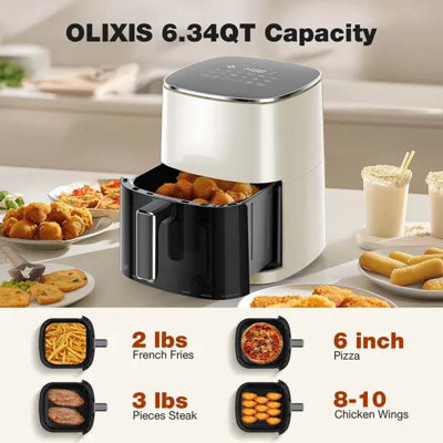 Air Fryer 6 Quart Capacity with Window Square Air Fryer 12-in-1 Air Fry, Roast, Reheat, Dehydrate, Bake, Steam with 400F